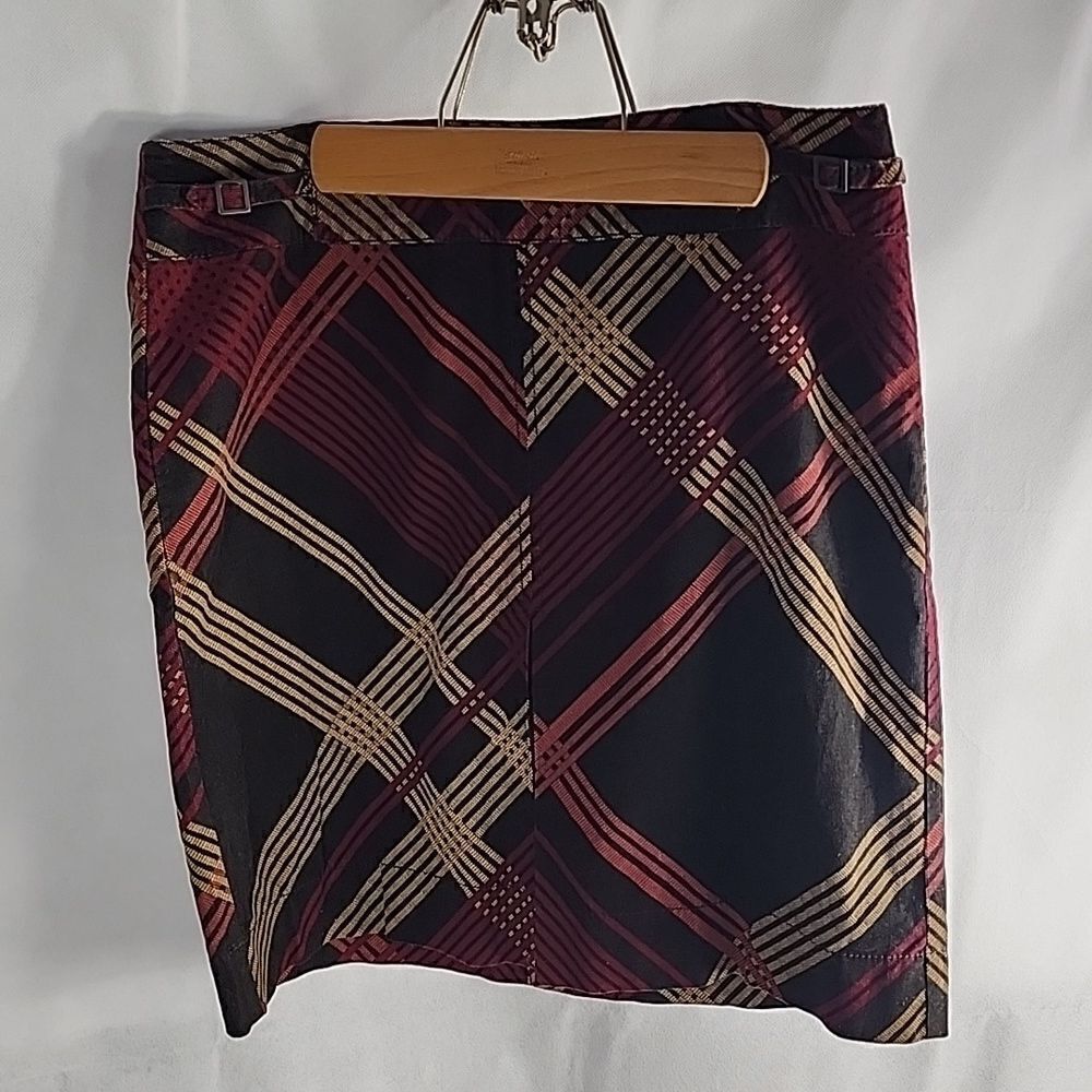 Corduroy Plaid Burgundy Wine Plum Chocolate Brown Salmon Skirt